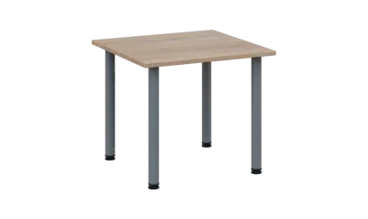 CRTR 80 jídelní stůl, kovová podnož stříbrná, deska 25 mm, 800x800 mm, dub bardolino